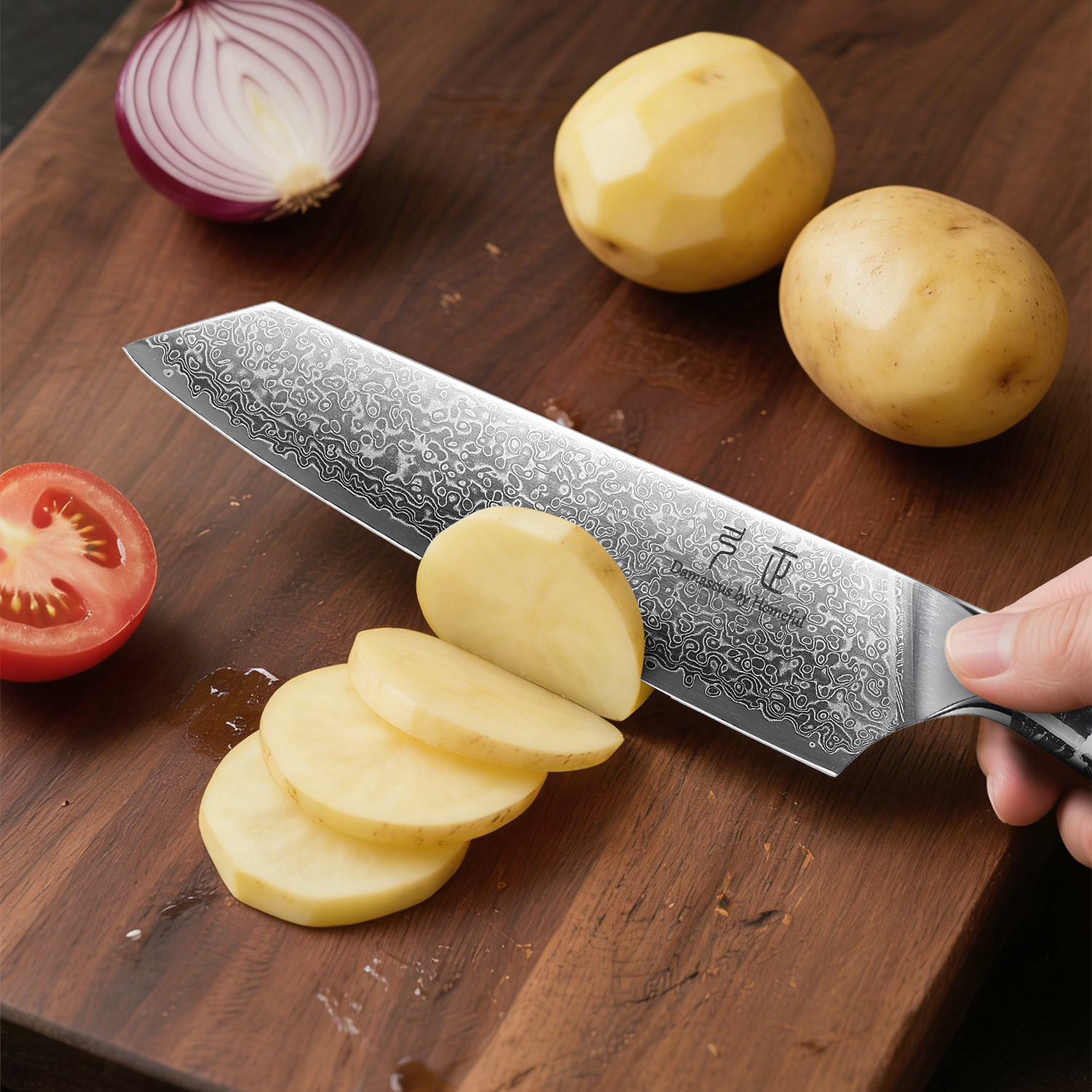 7"  Kiritsuke knife knife with Turquoise Stone handle