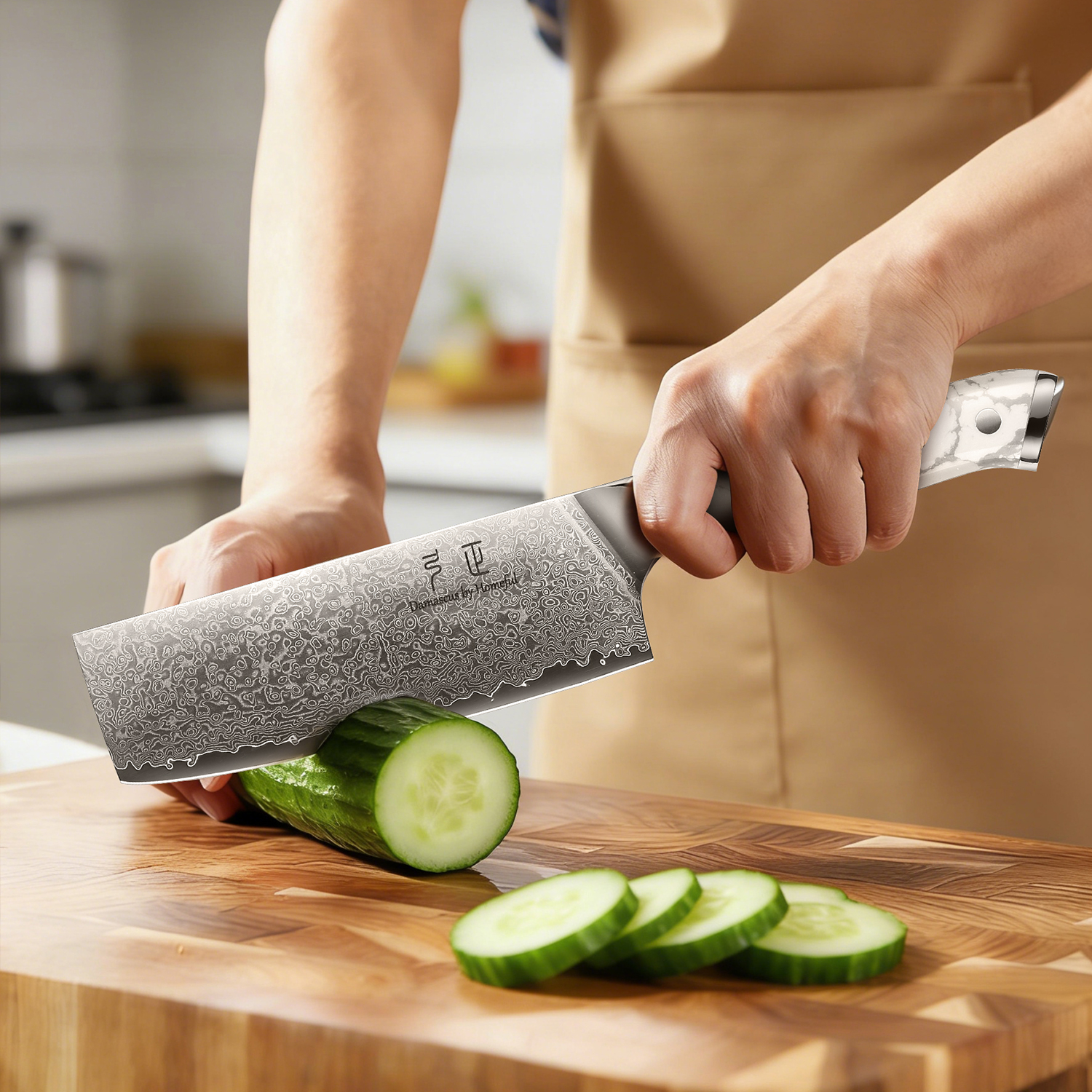 7"  Cleaver knife with Turquoise Stone handle