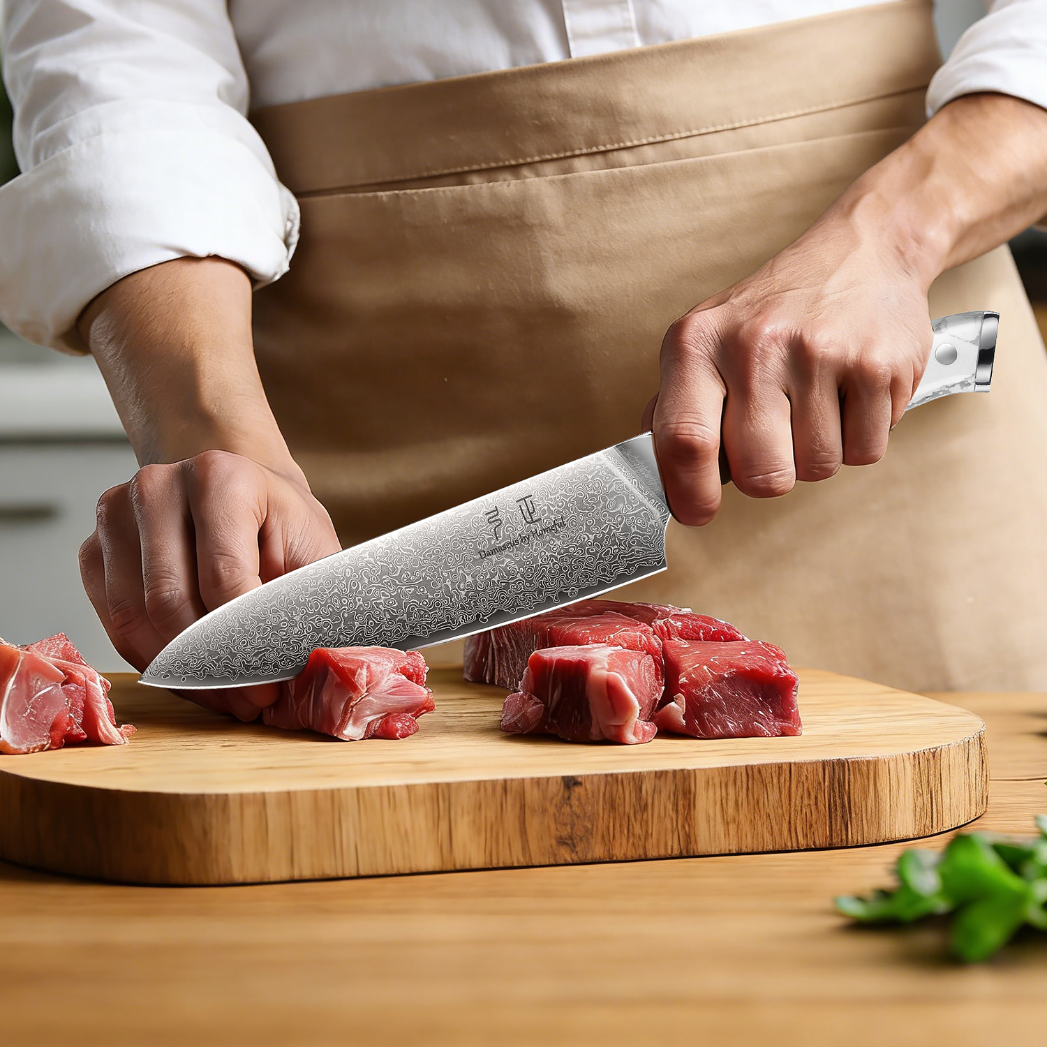 8"  Chef knife with Turquoise Stone handle