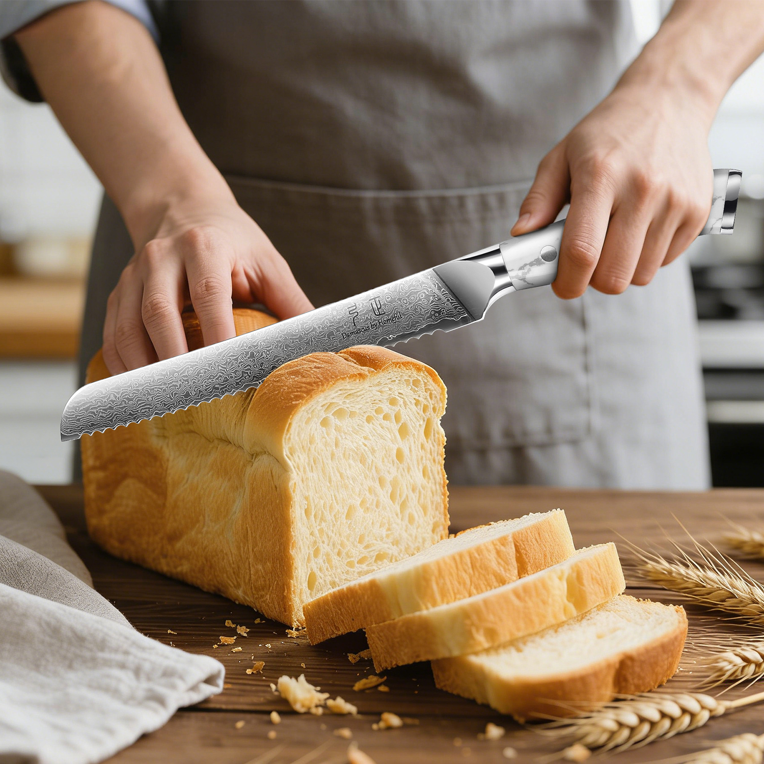 8"  Bread knife with Turquoise Stone handle