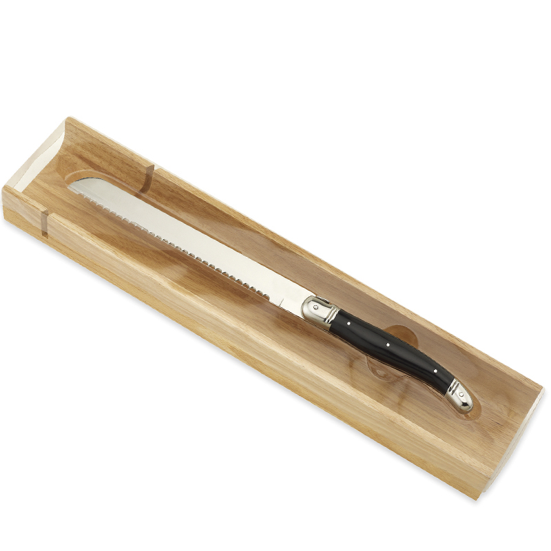 Homeful Laguiole Bread Knife with Black Handle