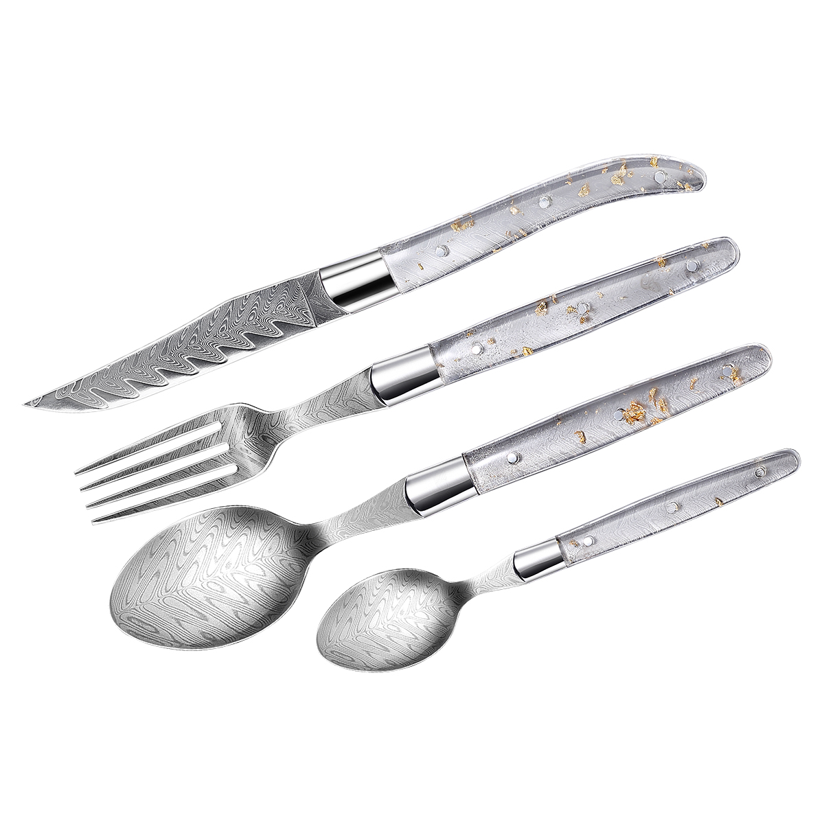 Homeful 4 Pieces Laguiole Cutlery Set With Acrylic Handle