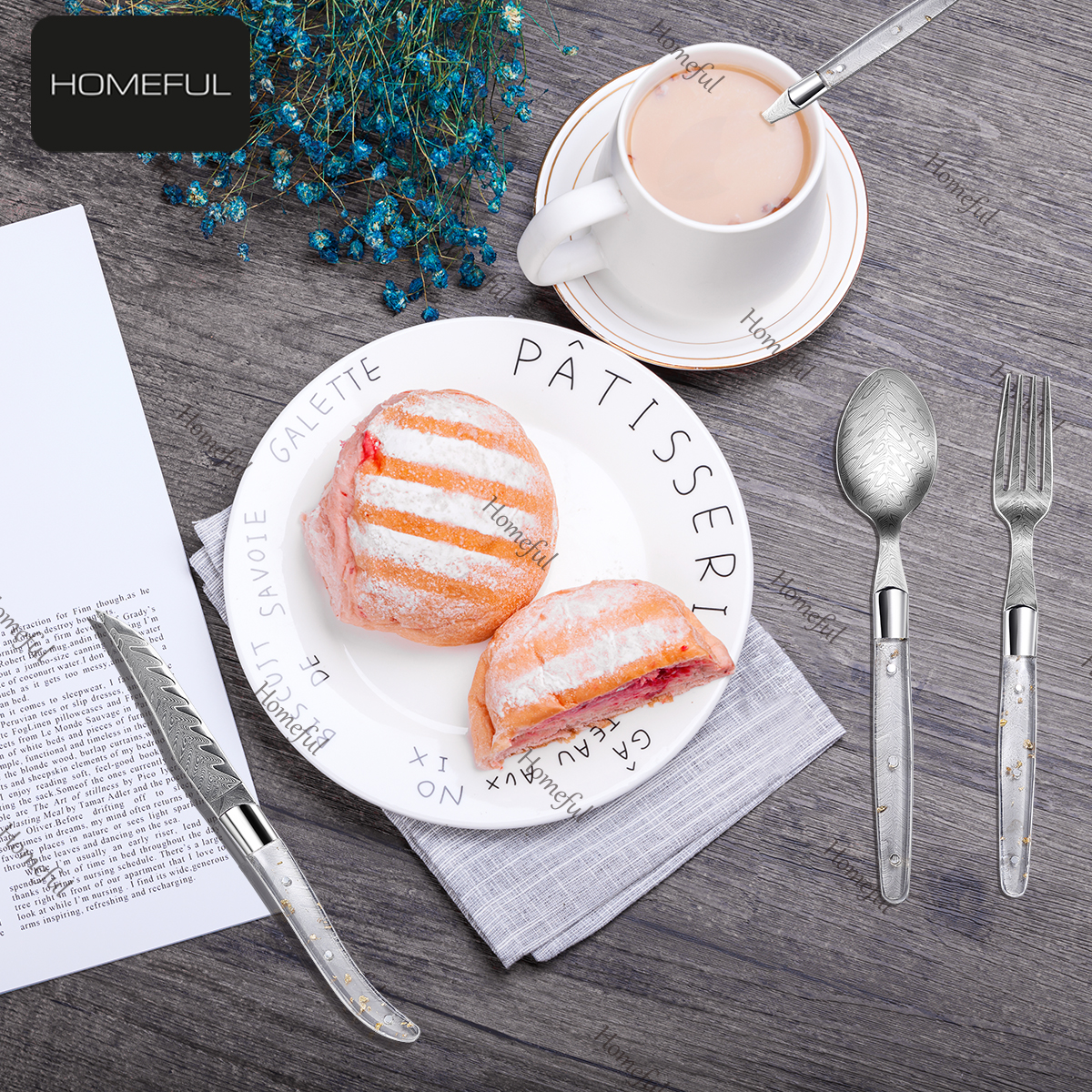 Homeful 4 Pieces Laguiole Cutlery Set With Acrylic Handle