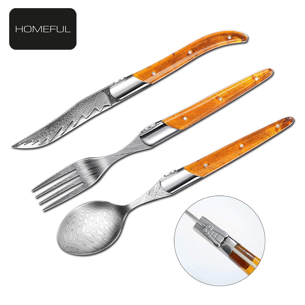 Homeful 3 Pieces Luxury  Cutlery Set
