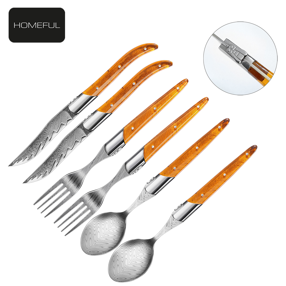 Homeful 3 Pieces Luxury  Cutlery Set