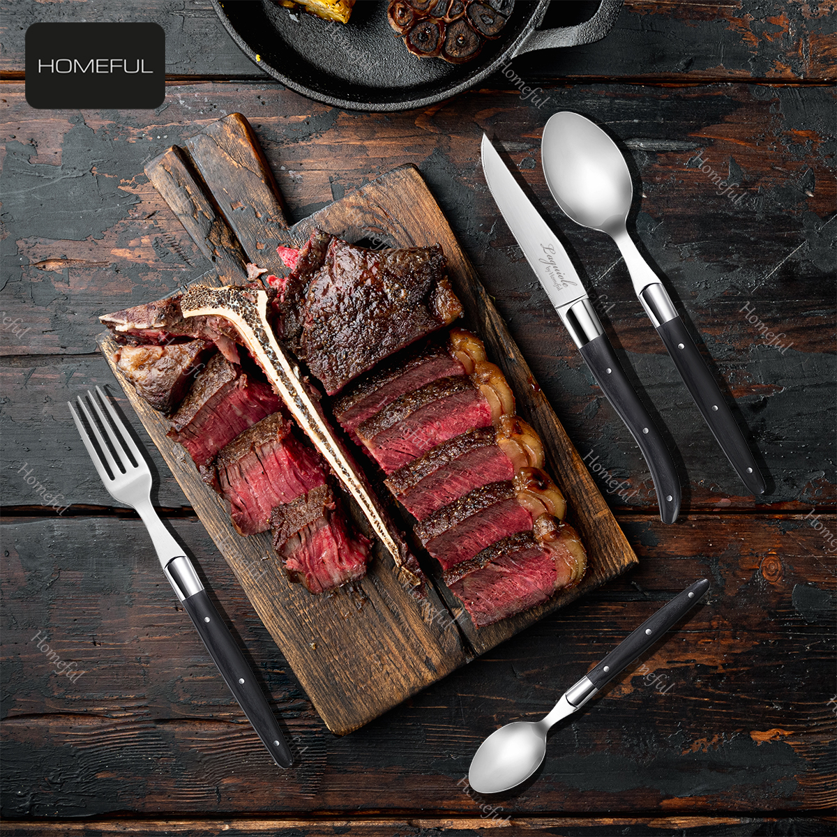Homeful 4 Pieces Laguiole Table Cutlery Set With Gift Box