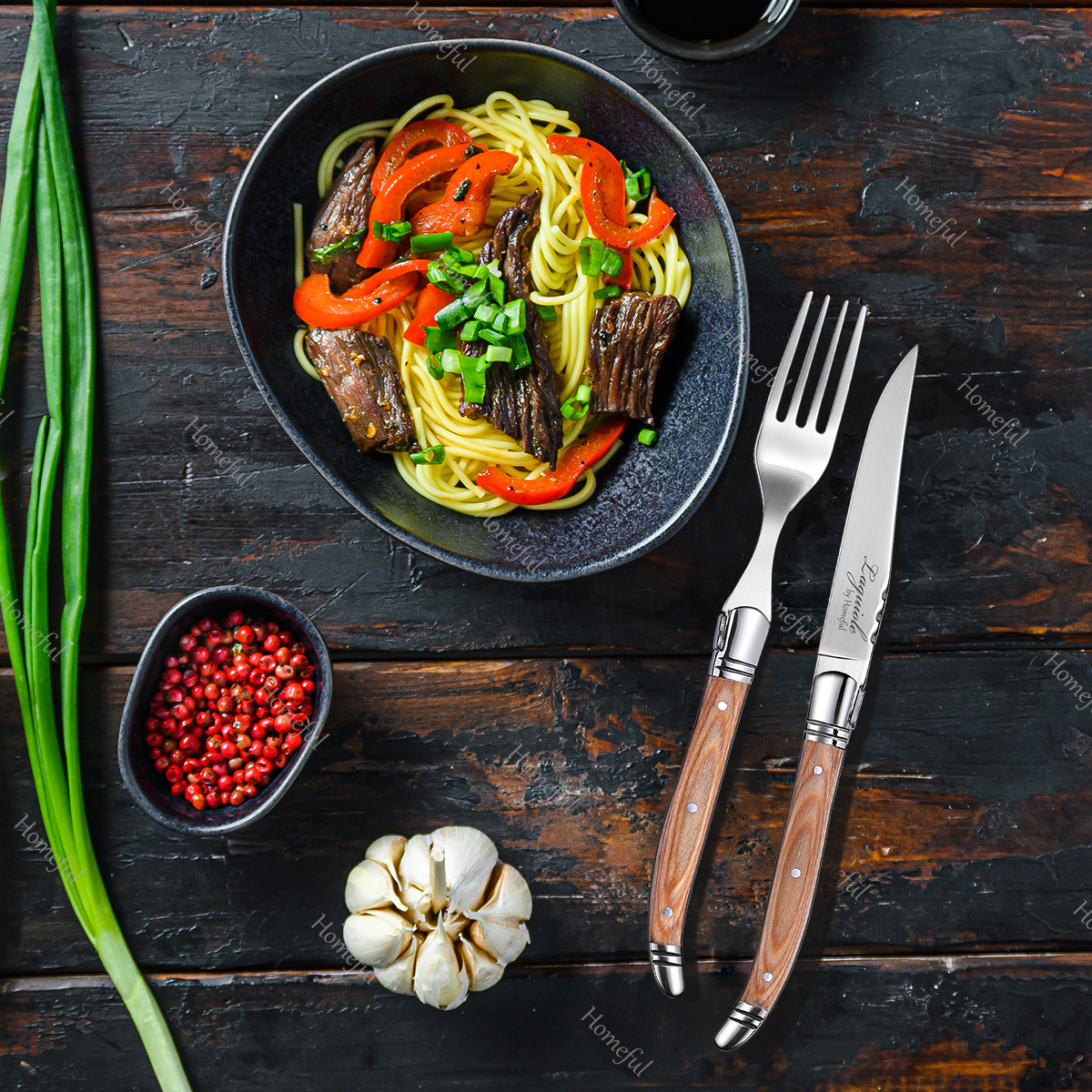 Homeful Laguiole  Cutlery Set With Pakka wood Handle
