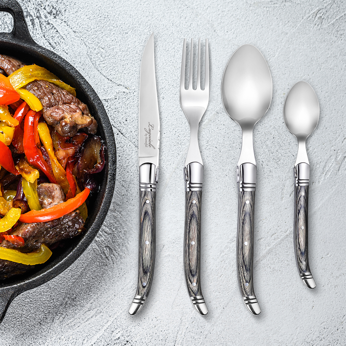 Homeful 4 Pieces Premium Laguiole Flatware Set