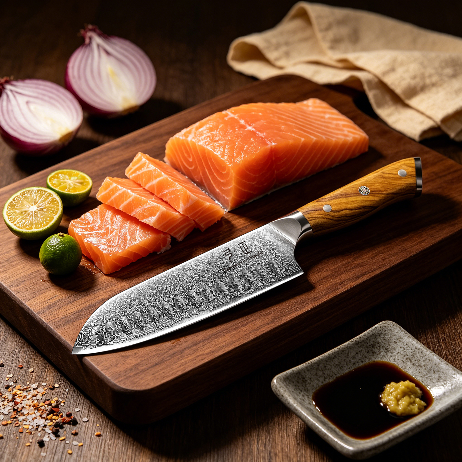 Homeful 7 Pieces Damascus Knife Damascus Kitchen Knives Set