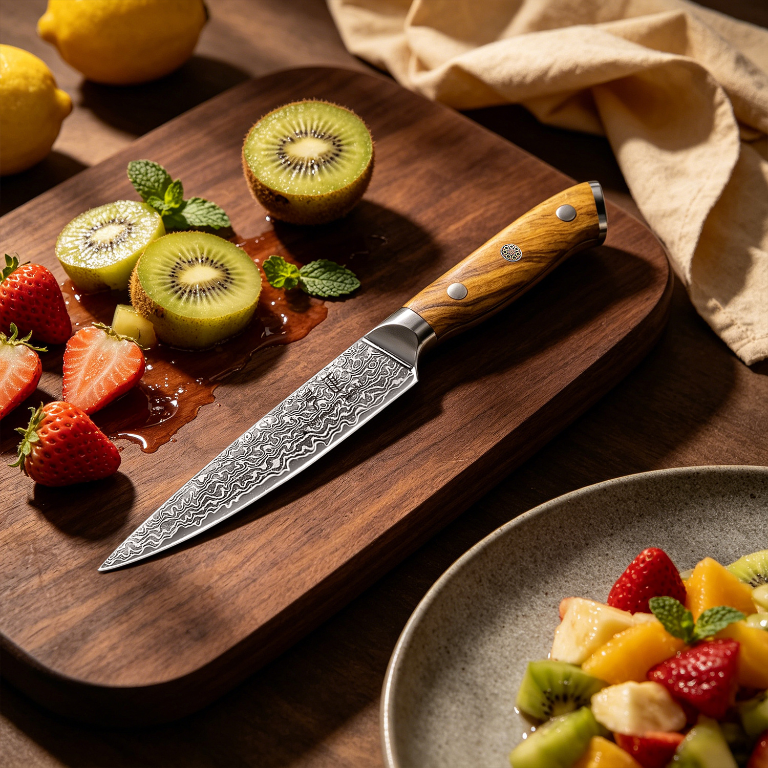 Homeful 7 Pieces Damascus Knife Damascus Kitchen Knives Set