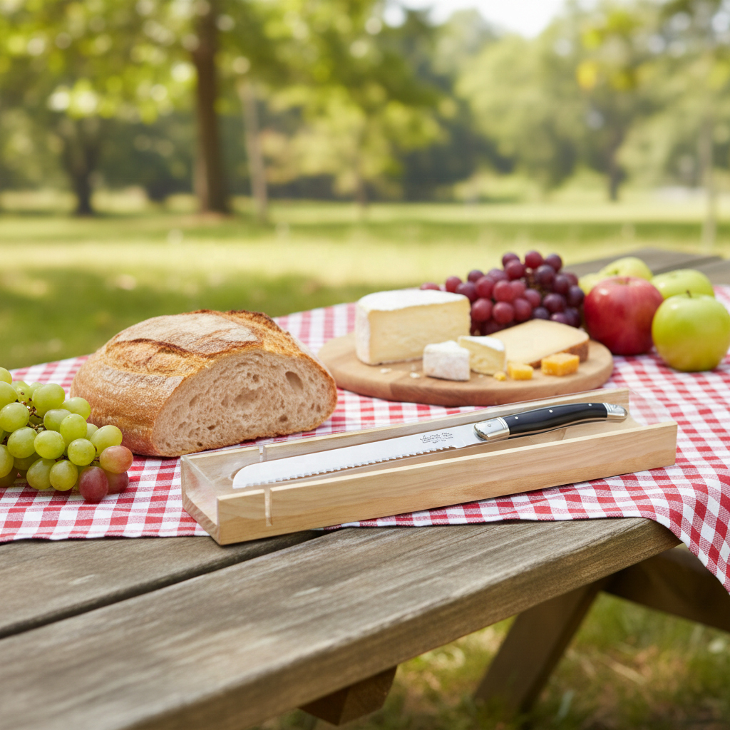 Homeful Laguiole Bread Knife with Black Handle