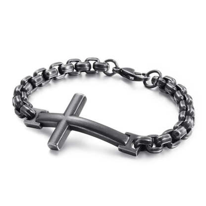 FREE Today: Multicolor Minimalist Cross Bracelet with Sleek Lines and Faithful Soul