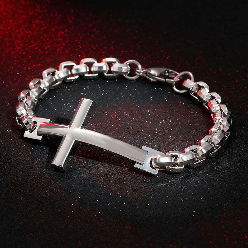 FREE Today: Multicolor Minimalist Cross Bracelet with Sleek Lines and Faithful Soul