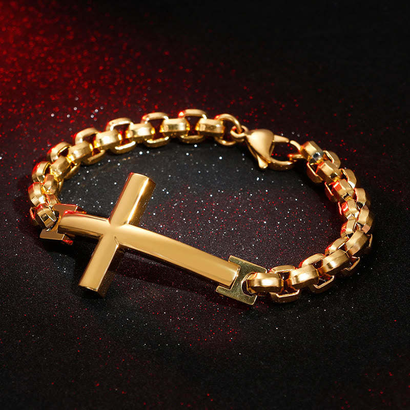 FREE Today: Multicolor Minimalist Cross Bracelet with Sleek Lines and Faithful Soul