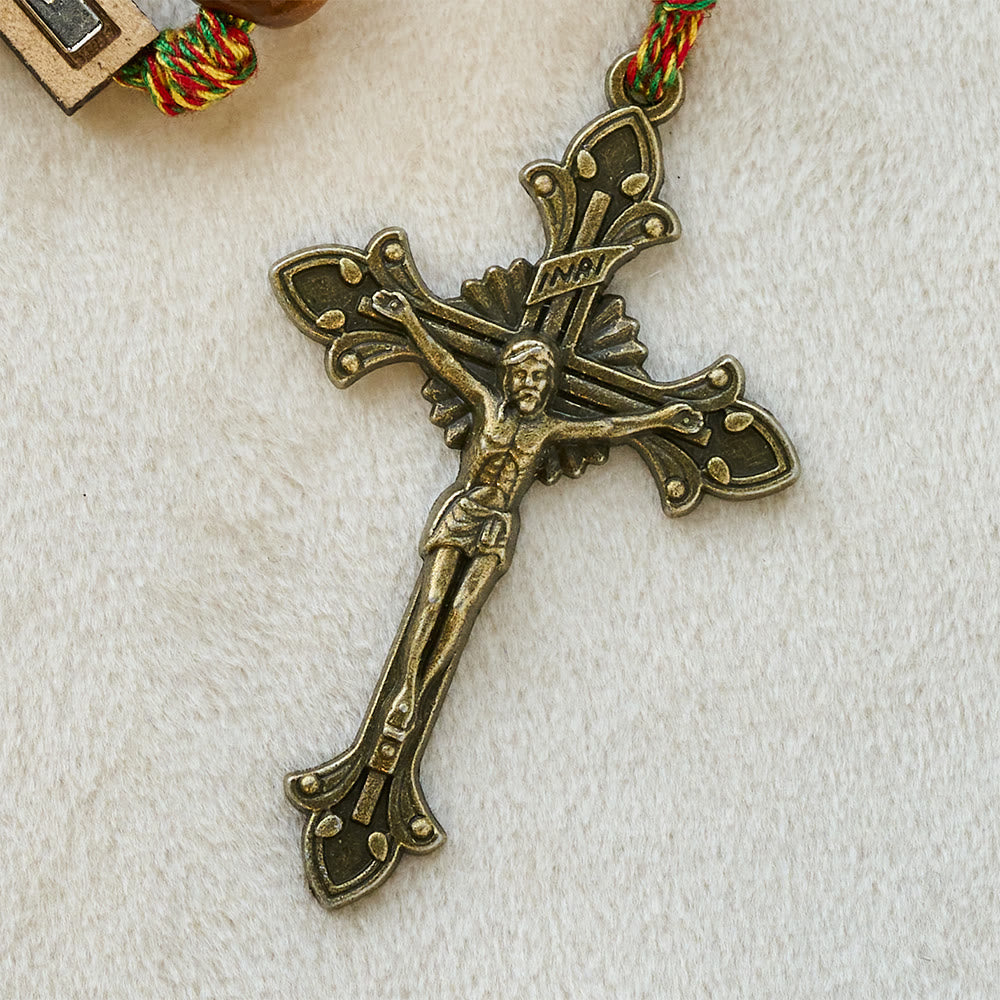 FREE Today: 2026 New Year Wooden Rosary: Colorful Cotton Cord Faith Design