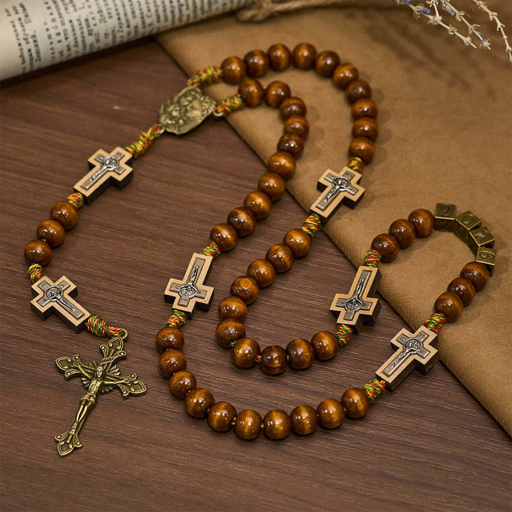 FREE Today: 2026 New Year Wooden Rosary: Colorful Cotton Cord Faith Design