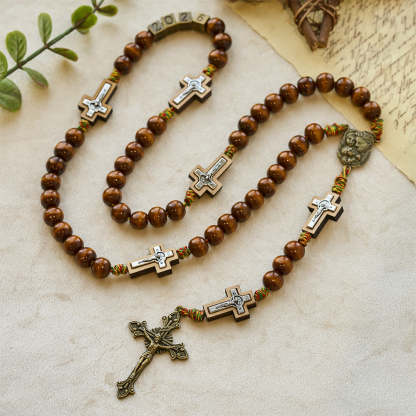 FREE Today: 2026 New Year Wooden Rosary: Colorful Cotton Cord Faith Design