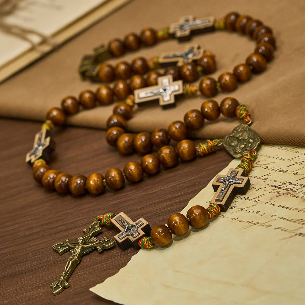 FREE Today: 2026 New Year Wooden Rosary: Colorful Cotton Cord Faith Design