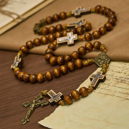 FREE Today: 2026 New Year Wooden Rosary: Colorful Cotton Cord Faith Design