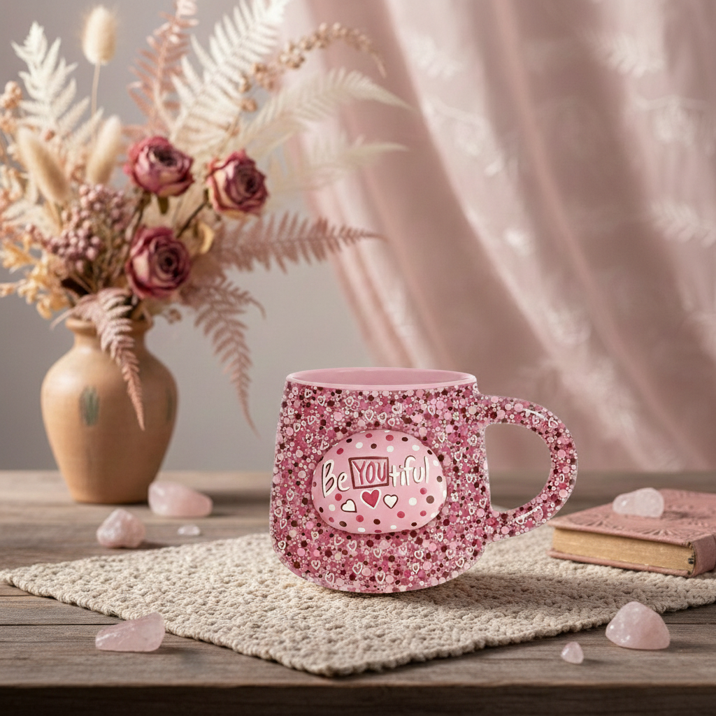 Pink polka dot - BeYOUtiful Quote Mugs