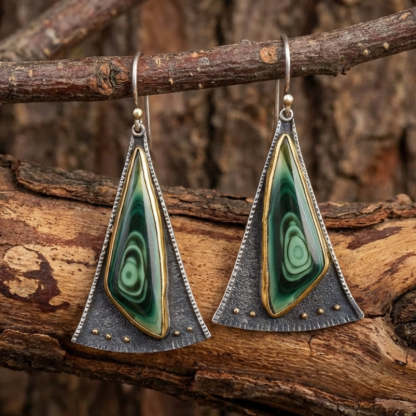 Vintage Dark Green Earrings