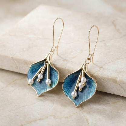 Vintage Flower Pearls Earrings