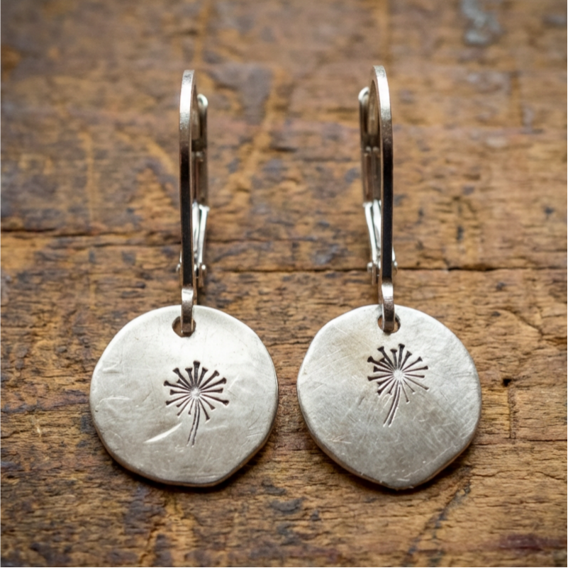 Silver Plated Dandelion Earrings