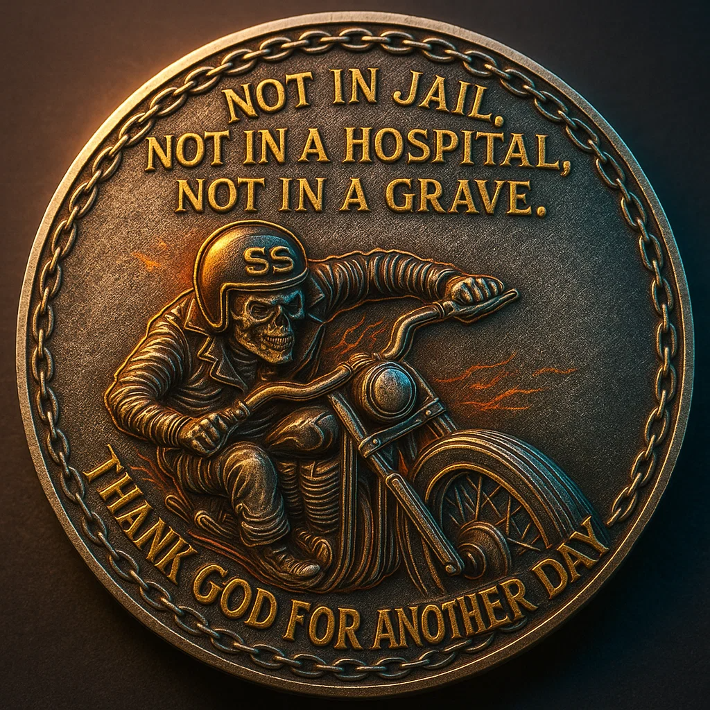 🏆Flash Sale 60% OFF - 🏍️ “Too Stubborn to Die” Biker Commemorative Coin – Ride or Die Edition 💀
