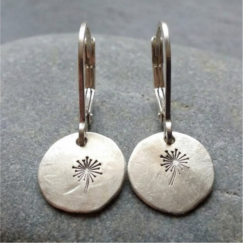 Silver Plated Dandelion Earrings