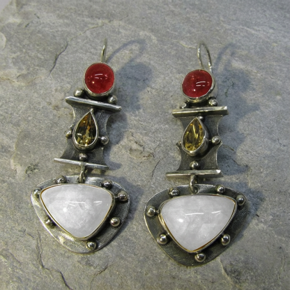 Vintage Water Drop Blue Zircon Earrings