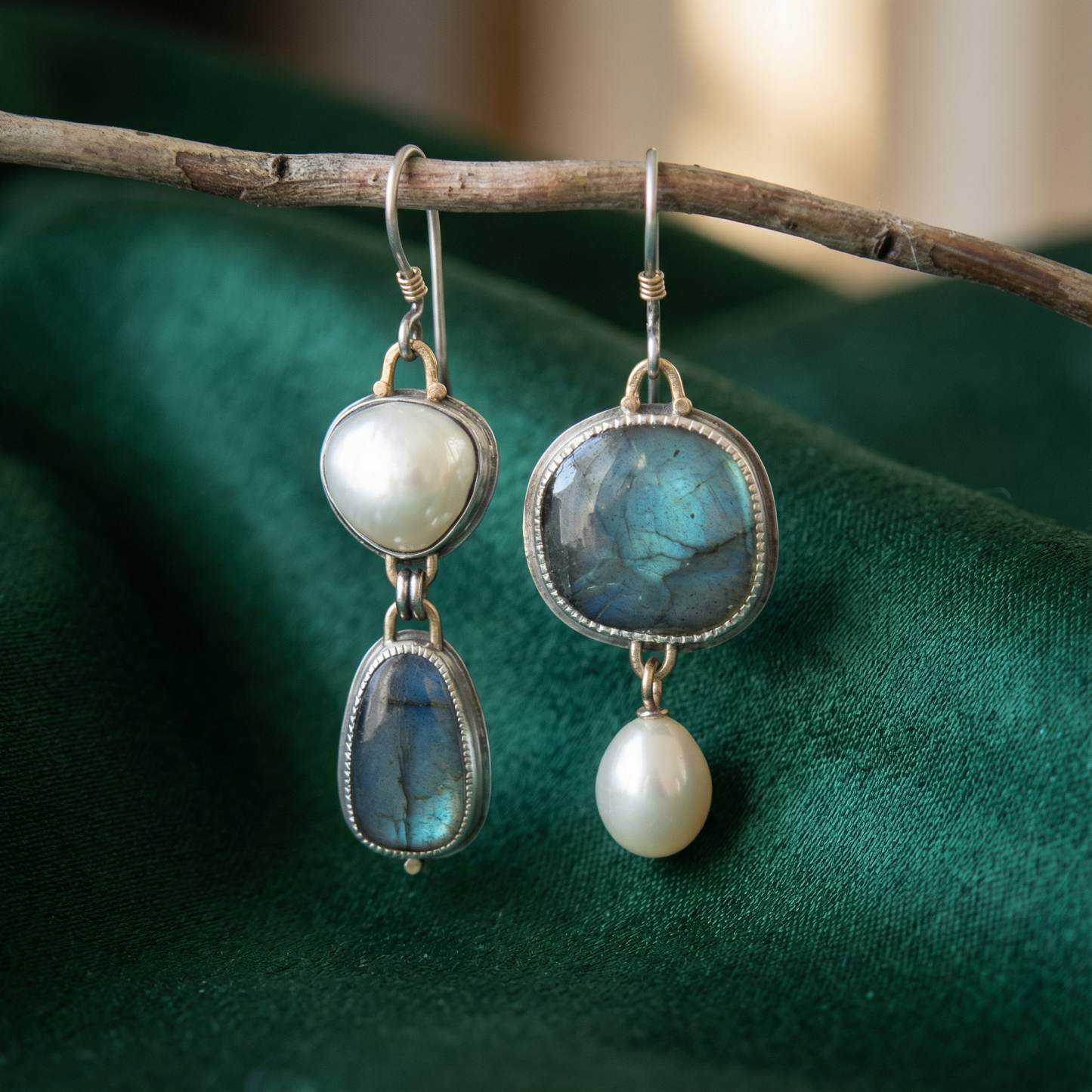 Vintage Blue Natural Stone Earrings