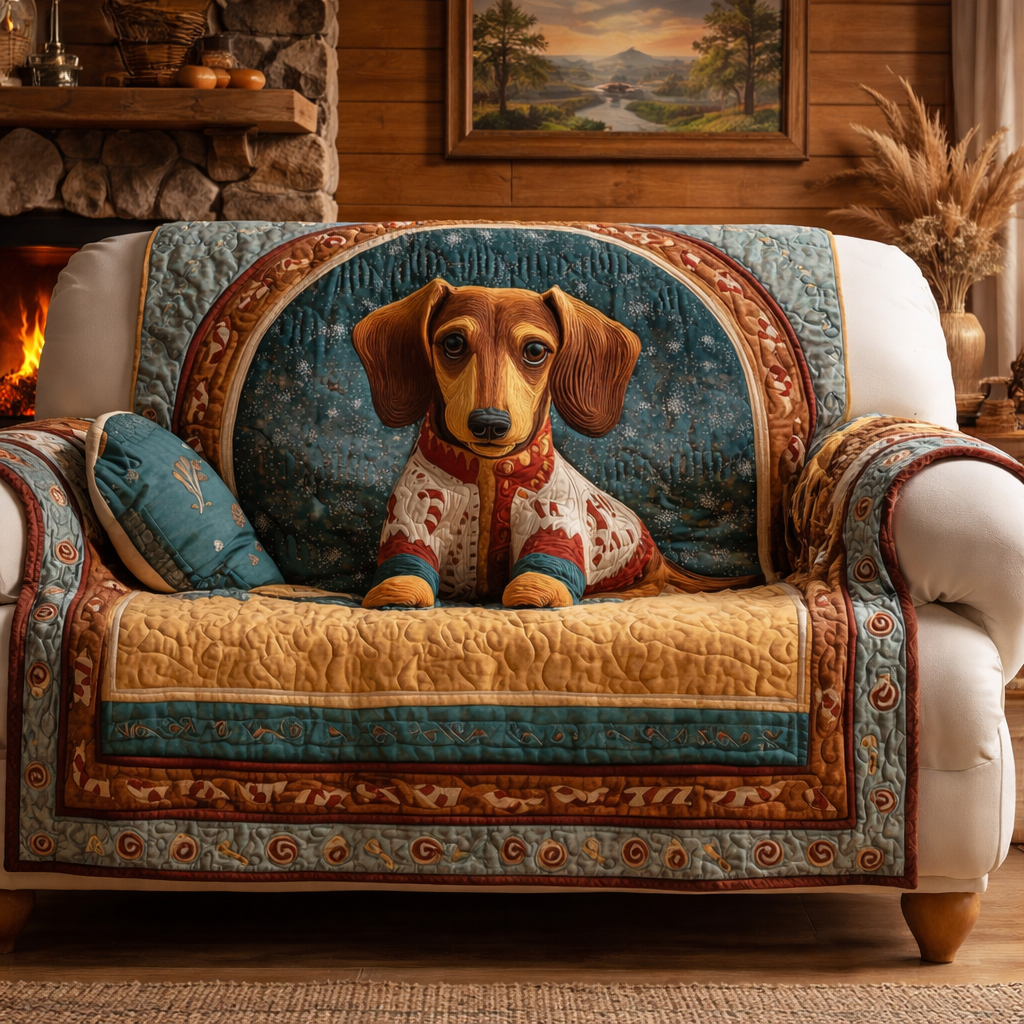 Nordic Pup Quilted Sofa Cover GFTOQM1125