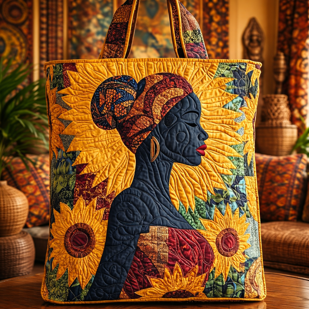 African silhouettes Quilted Tote Bag GFTOYC1071