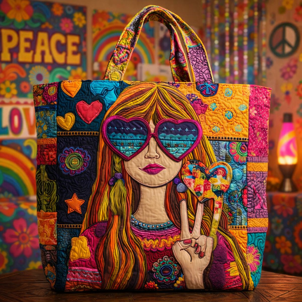 Hippie Vibe Quilted Tote Bag GFTONL6786