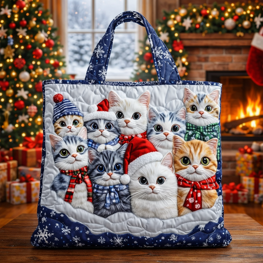 Holiday Meow Quilted Tote Bag GFTOTP12853