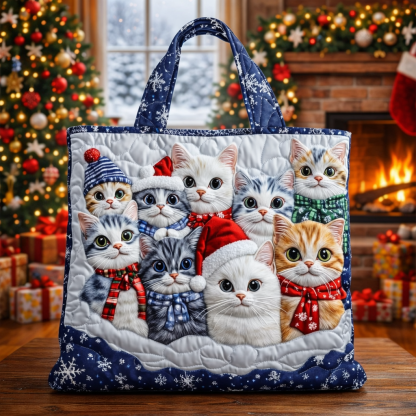 Holiday Meow Quilted Tote Bag GFTOTP12853