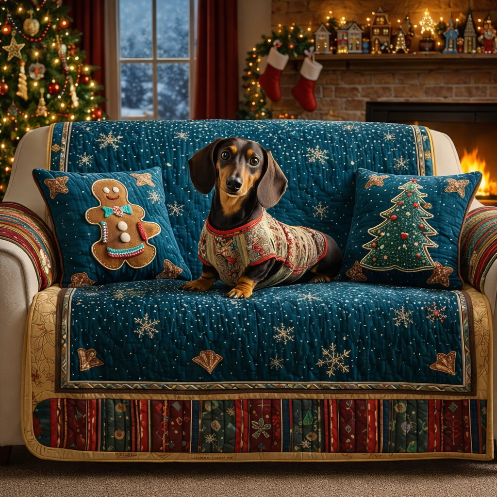 Ginger Pup Quilted Sofa Cover GFTOQM1120