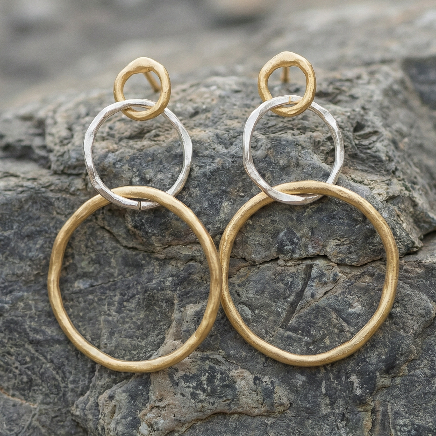 Vintage Gold & Silver Hoop Earrings