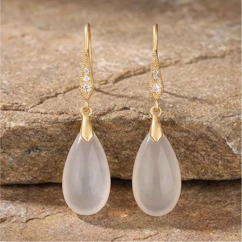 Vintage Moonstone Drop Earrings