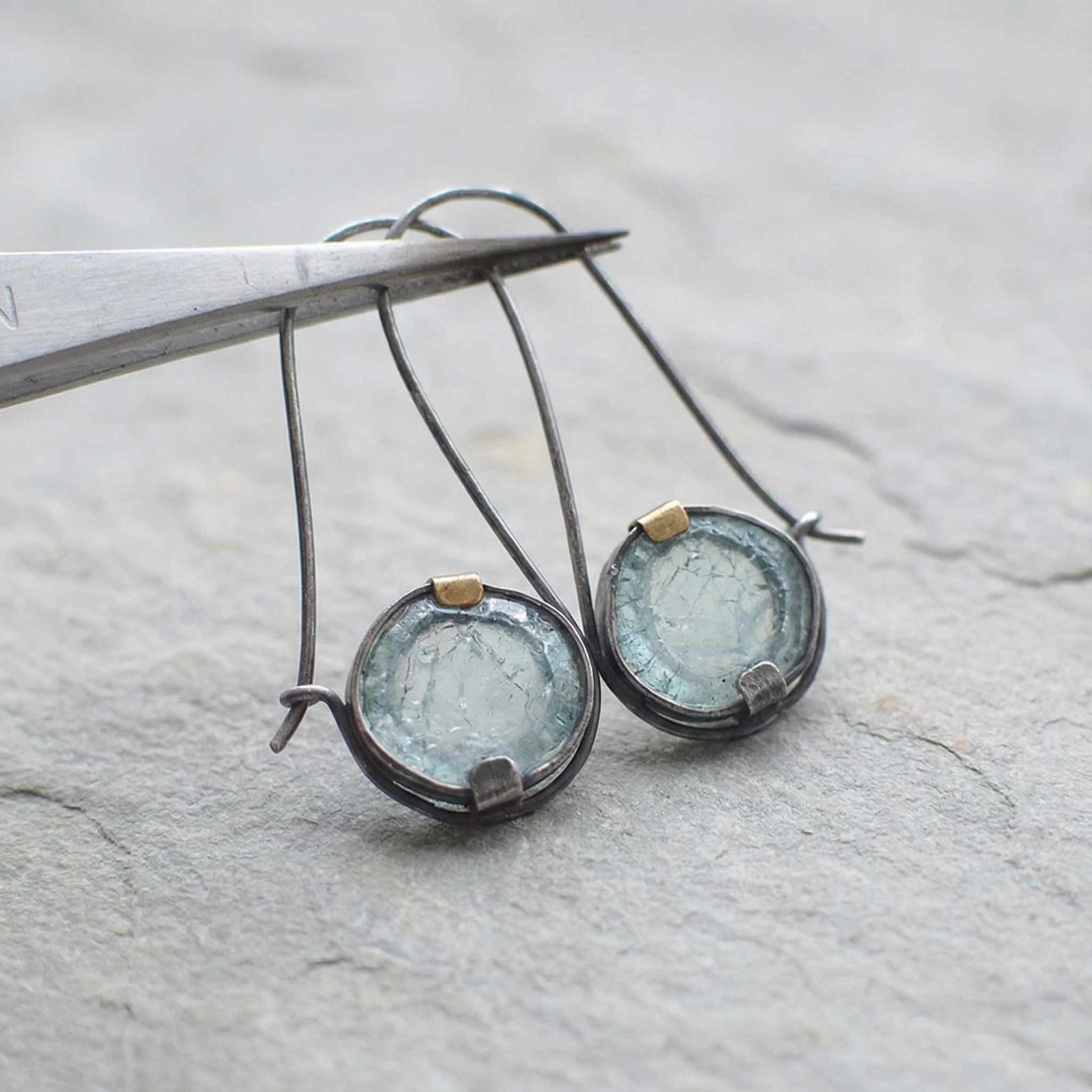 Vintage Ocean Crystal Earrings