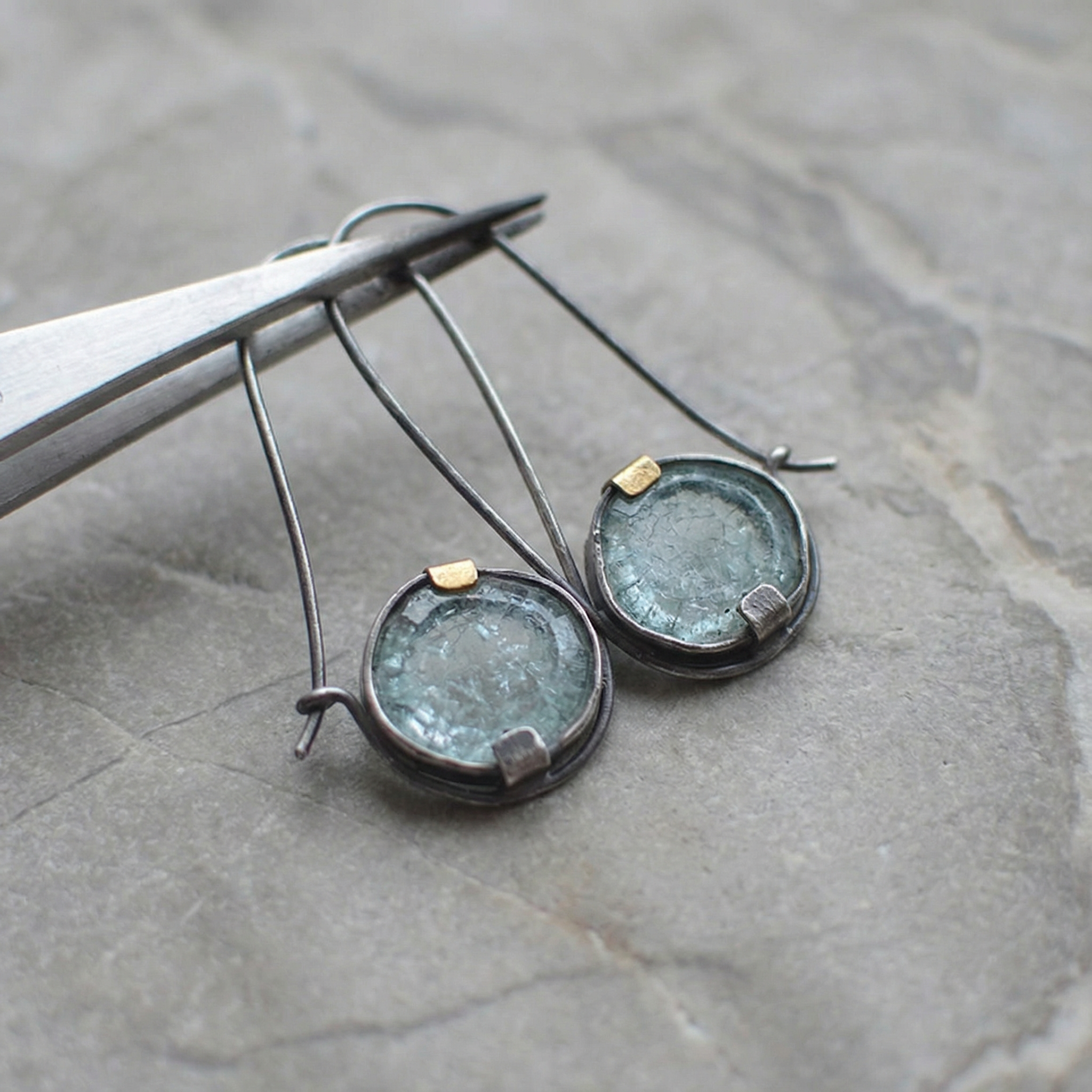 Vintage Ocean Crystal Earrings