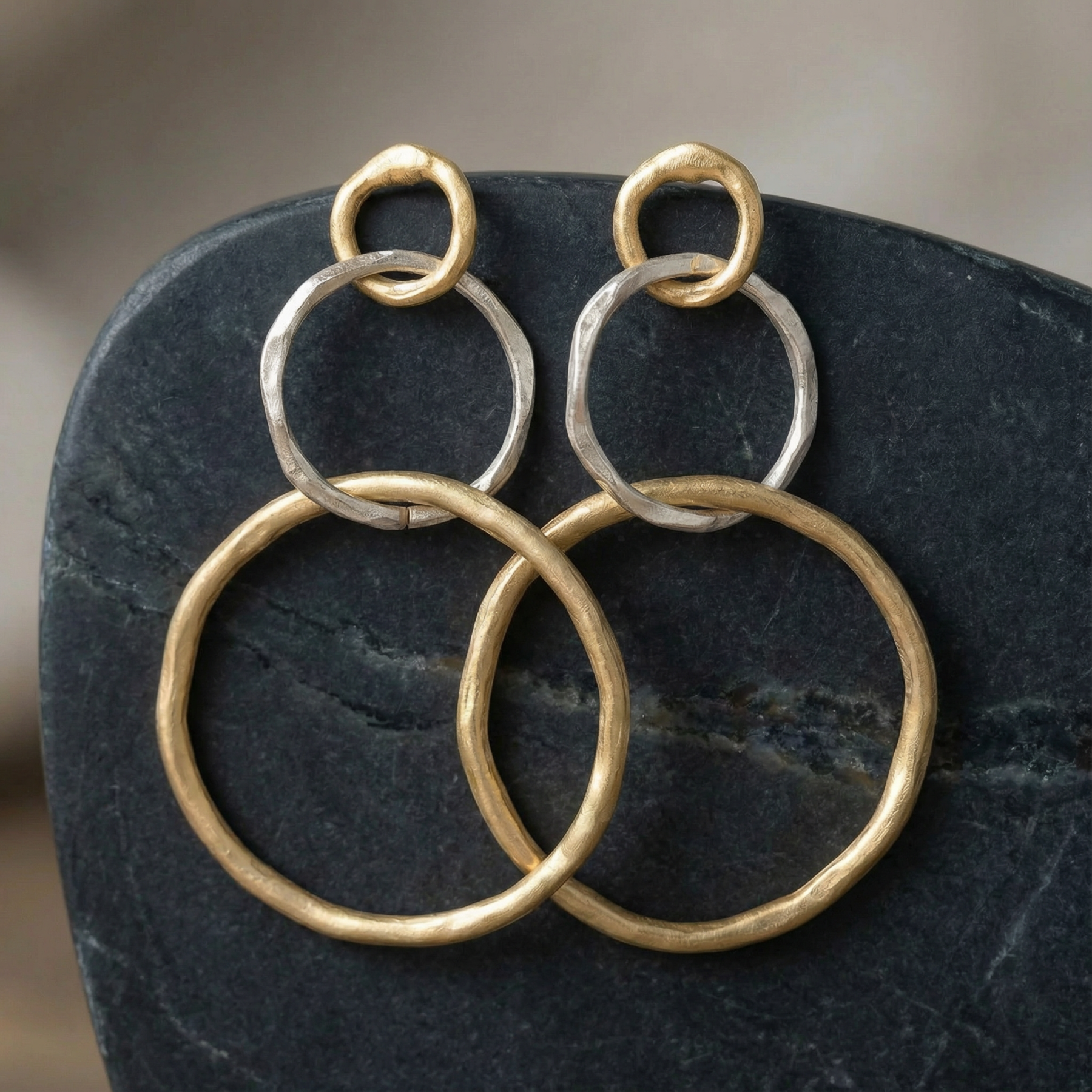 Vintage Gold & Silver Hoop Earrings