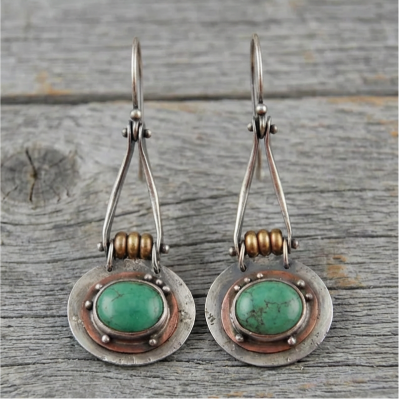 Turquoise Two Tone Earrings