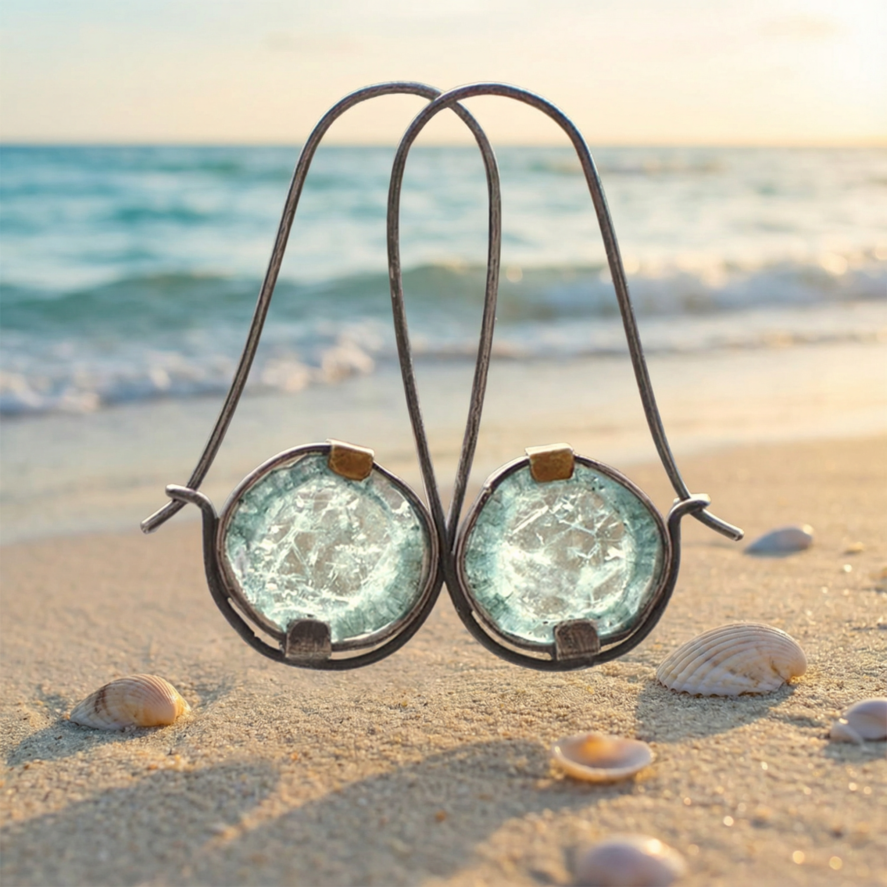 Vintage Ocean Crystal Earrings