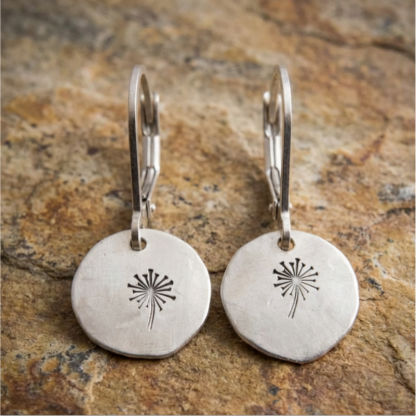 Silver Plated Dandelion Earrings