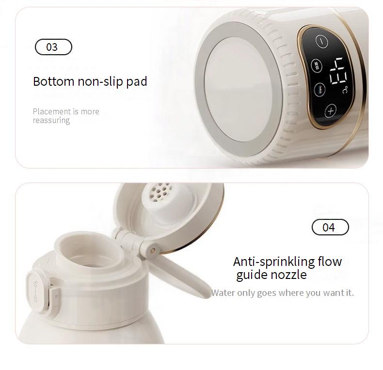 Portable Baby Bottle Warmer for Home and Travel - Fast Heating Milk and Water - Long Battery Life & Fast