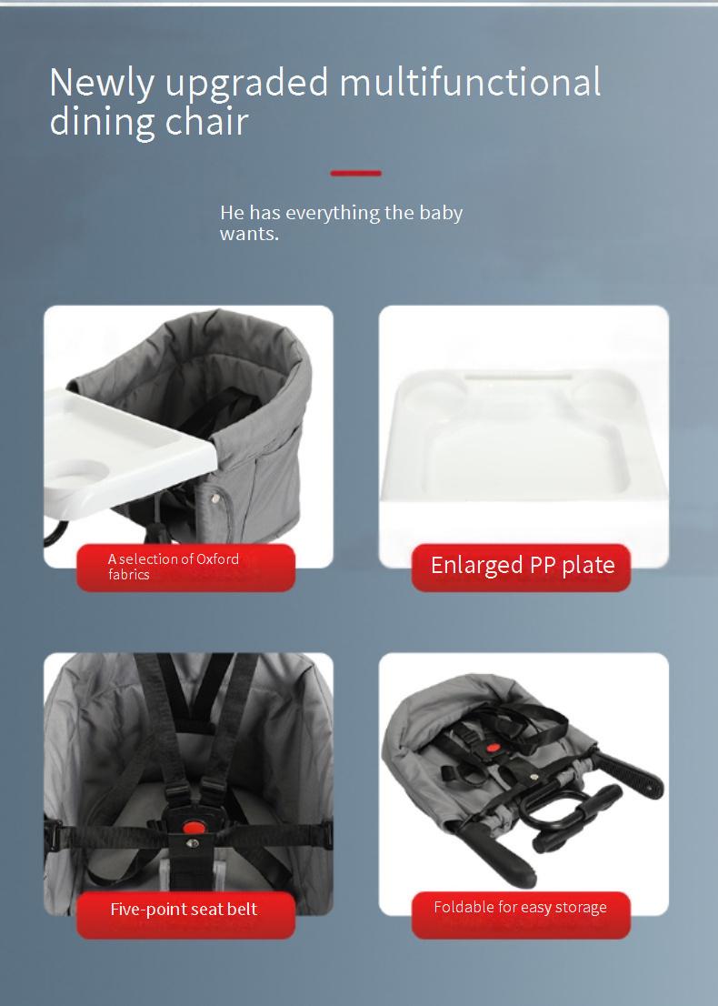 Baby high chair, children's table-side hanging chair, dining seat for children aged 3-36 months.