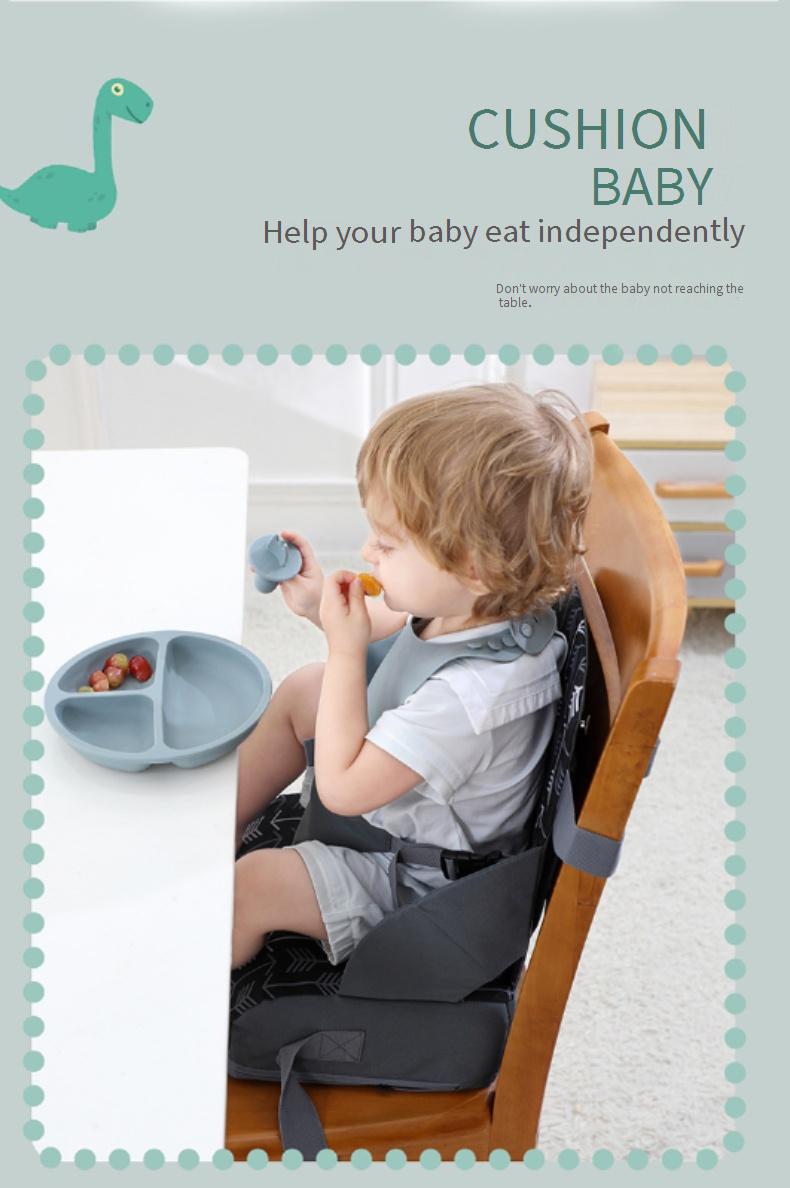 Portable folding child seat booster cushion, baby high chair booster seat cushion