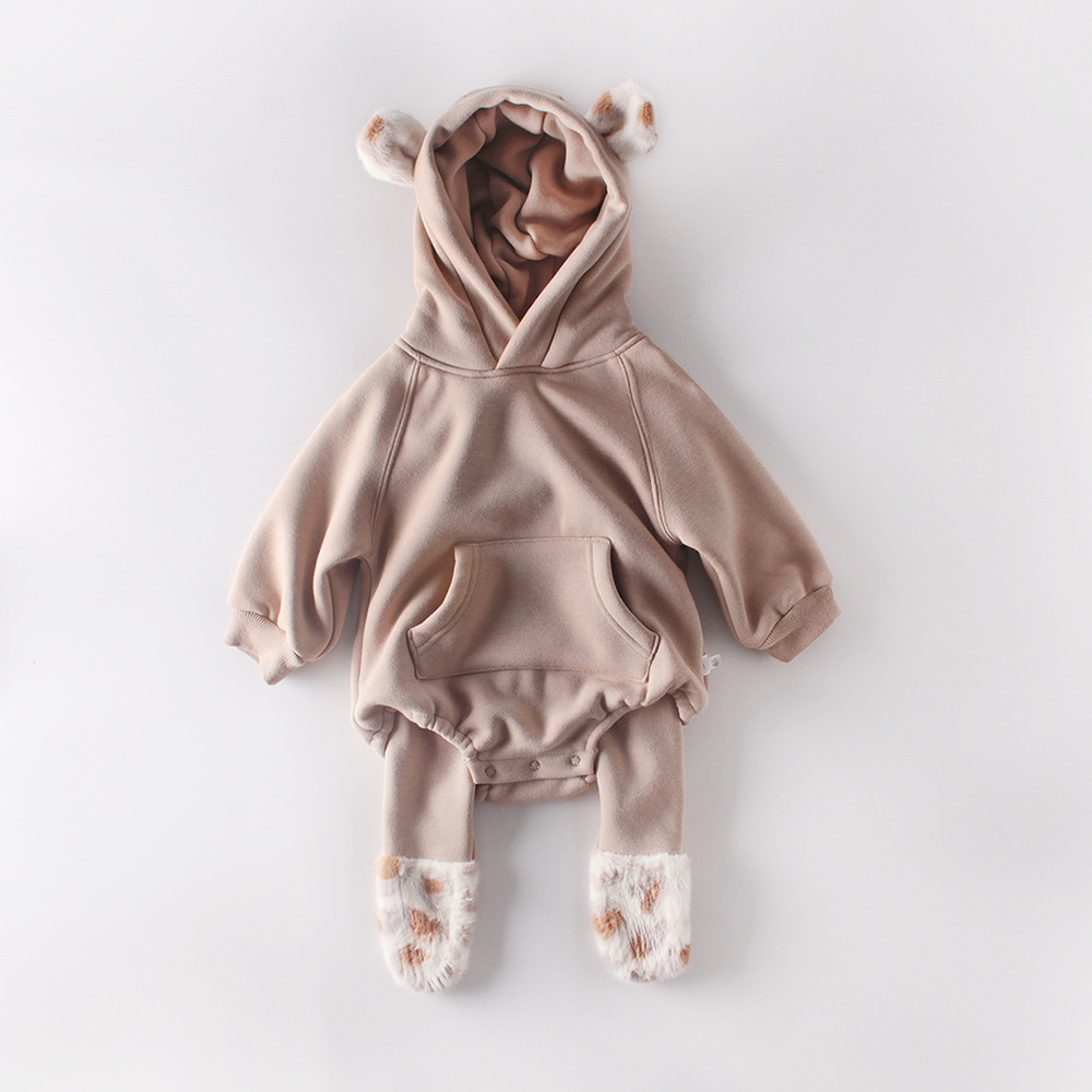 Plush-Eared One-Piece Romper