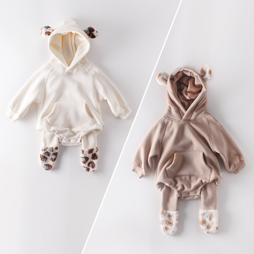 Plush-Eared One-Piece Romper